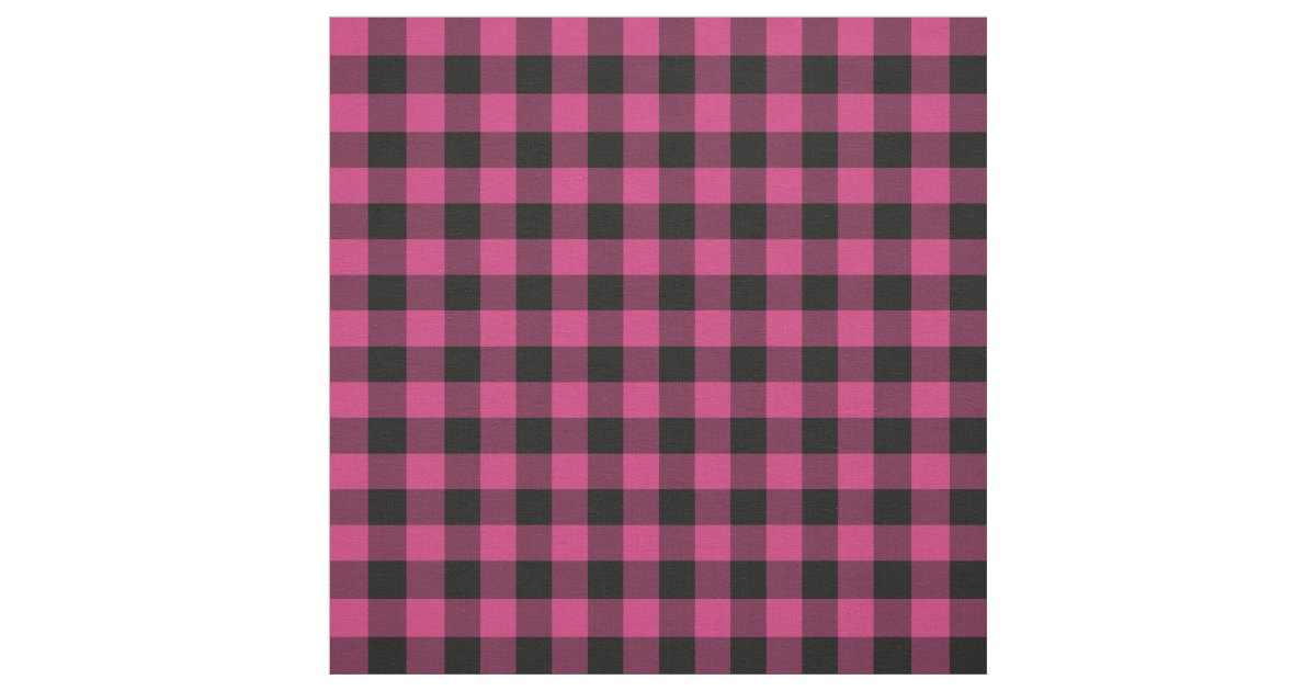 Bright Pink Buffalo Check Plaid Fabric Zazzle