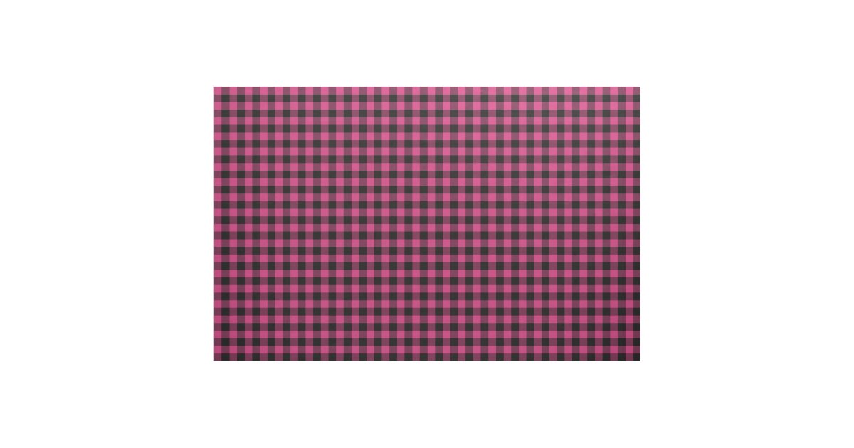 Bright Pink Buffalo Check Plaid Fabric Zazzle