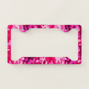 Bright Pink Camo License Plate Frame