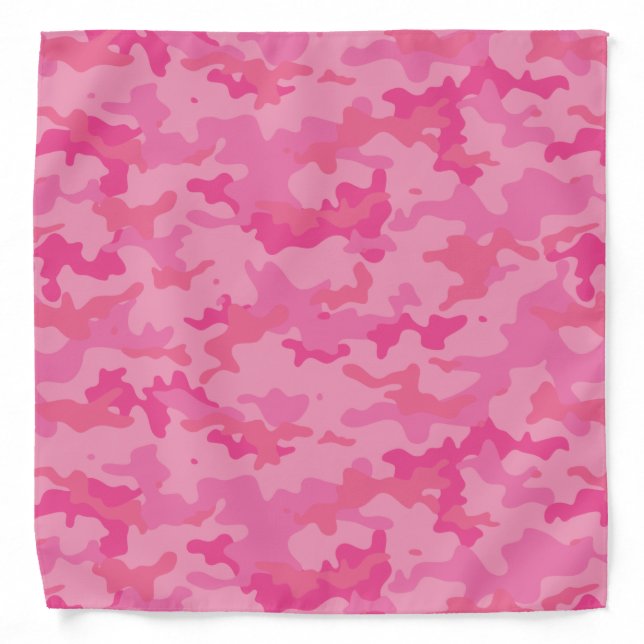 Bright Pink Camo Pattern Bandana (Front)