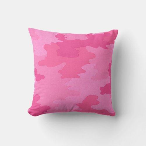Bright Pink Camouflage Pillow