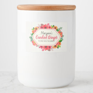 Bright Pink Candied Ginger Food Label