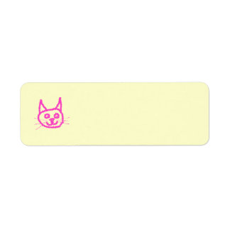 Bright Pink Cat Label