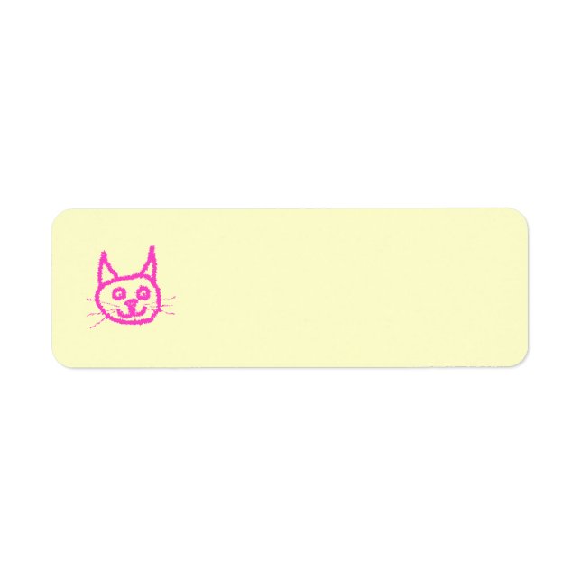 Bright Pink Cat Label (Front)