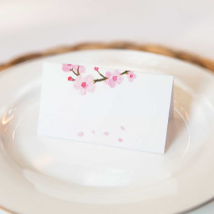 Bright Pink Cherry Blossom Wedding Place Card