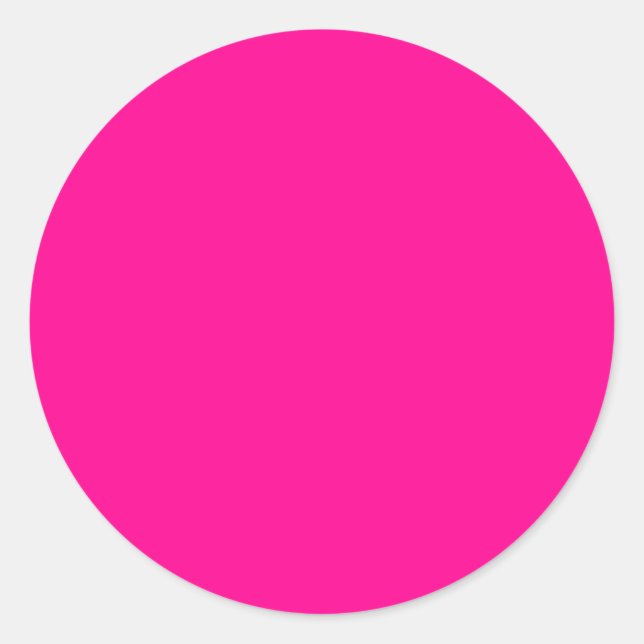 Bright Pink Classic Round Sticker (Front)