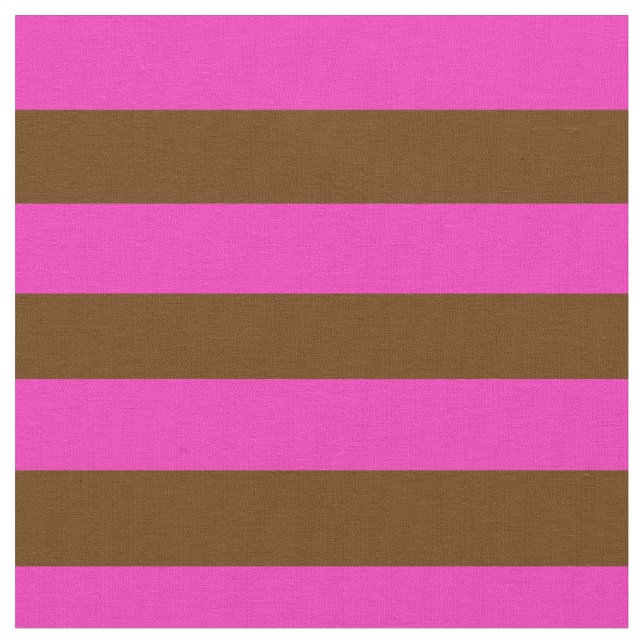 Bright pink, coco brown stipe, stripes fabric (Close Up)