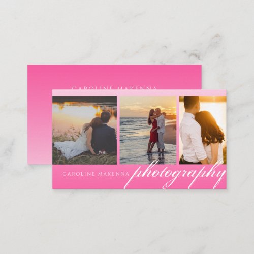 Bright Pink Collage 3_photo Photography Business Card