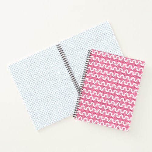 Bright pink cover on notebook
