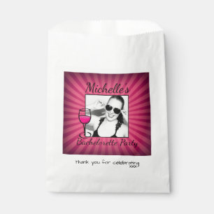Bright Pink Custom Photo Bachelorette Favor Bag