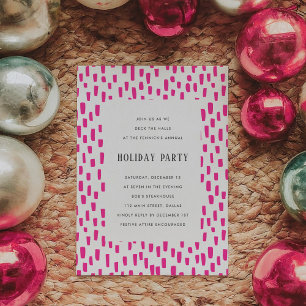 Bright Pink Dashing Holiday Party Invitation