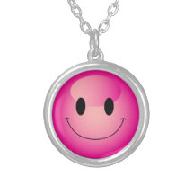 Bright Pink Decora Kei Smiling Emoji Face