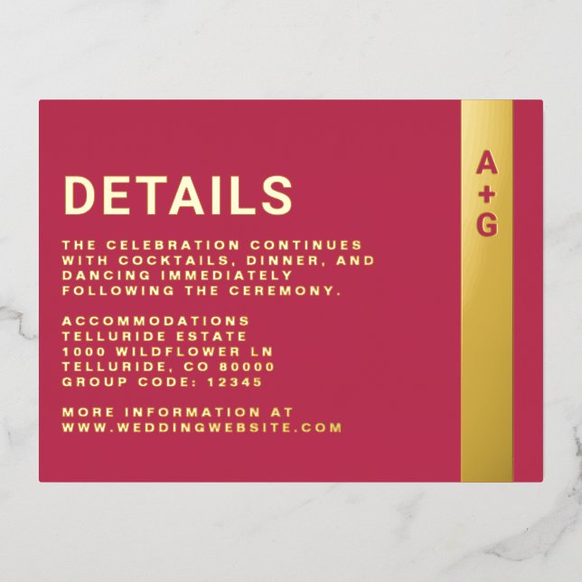 Bright Pink Details Enclosure Card (Front)