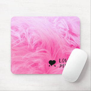 Bright Pink Faux Fur Up Close Mouse Pad