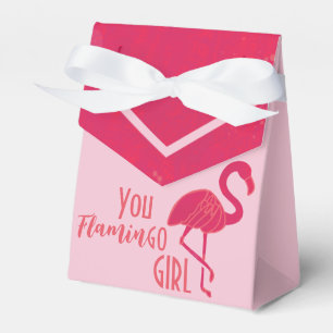 Bright Pink Flamingo Birthday Favor Boxes