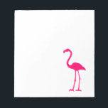 Bright Pink Flamingo Notepad<br><div class="desc">Simple bright pink silhouette of a flamingo against plain white. You can change the background color. If you want to personalize, try FF0066 for the font color.</div>