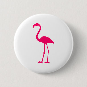 Bright Pink Flamingo Pinback Button