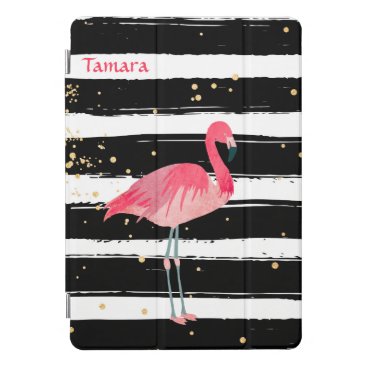 Bright Pink Flamingo Stripes iPad Pro Cover
