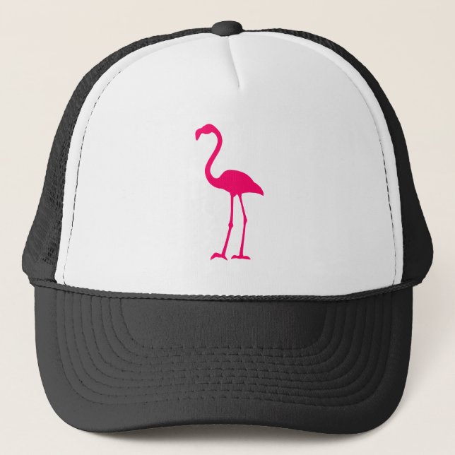 Bright Pink Flamingo Trucker Hat (Front)