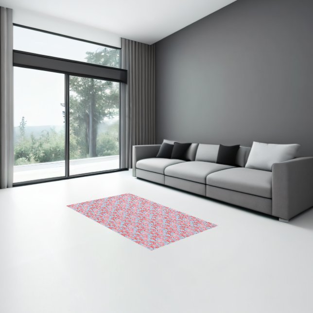 Bright Pink Flamingos On Blue Rug (Insitu (Indoor 3))
