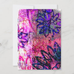 Bright Pink Floral Bold Script Colorful Wedding Invitation | Zazzle