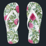 Bright Pink Floral Wedding Flip Flops<br><div class="desc">Beautiful Bright pink floral wedding design that is great for a spring or summer wedding with elegant and beautiful greenery.</div>