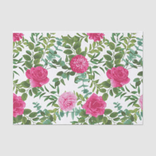 Bright Pink Floral Wedding Tissue Paper