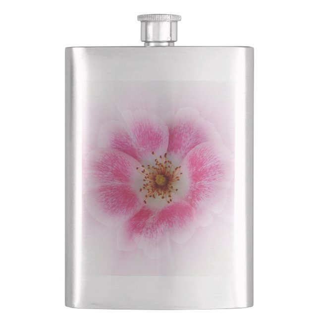bright pink flower flask (Front)