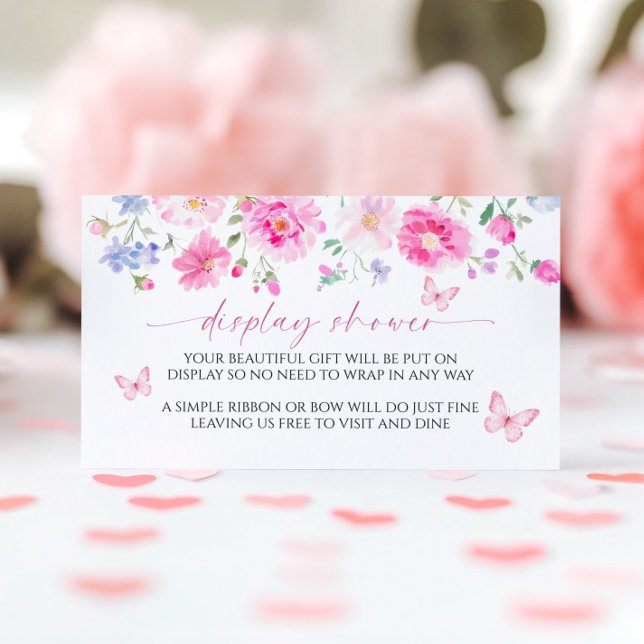 Bright Pink Flowers Display Baby Shower Enclosure Card (Creator Uploaded)