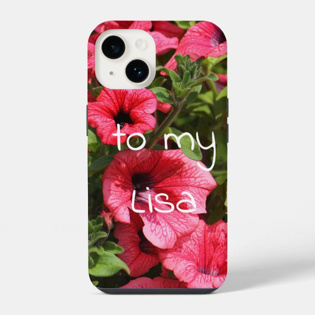Bright pink flowers iphone case (Back)