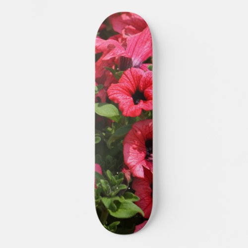 Bright pink flowers Red Floral Nature Girl Skateboard