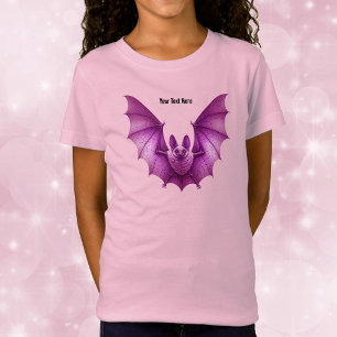 Bright Pink Flying Halloween Spooky Fun Bat T-Shirt