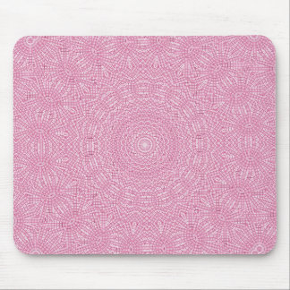 Bright pink fractal pattern design mouse pad
