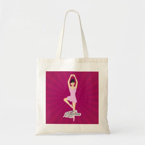 Bright Pink Fuchsia Ballerina Tote Bag