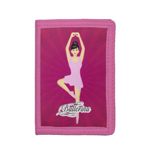 Bright Pink Fuchsia Ballerina Trifold Wallet