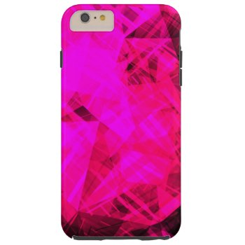 Bright Pink Geometric Pattern Tough Iphone 6 Plus Case by PatternswithPassion at Zazzle
