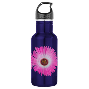 Bright Pink Gerber Daisy Flower in full bloom Water Bottle