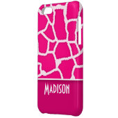 Bright Pink Giraffe Animal Print iPhone Case (Back Left)