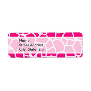 Bright Pink Giraffe Animal Print Label