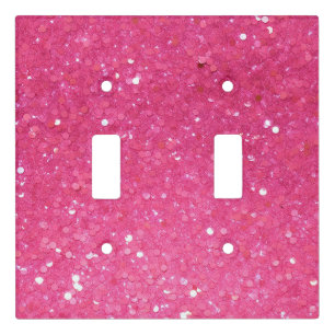 Bright Pink Glitter Light Switch Cover