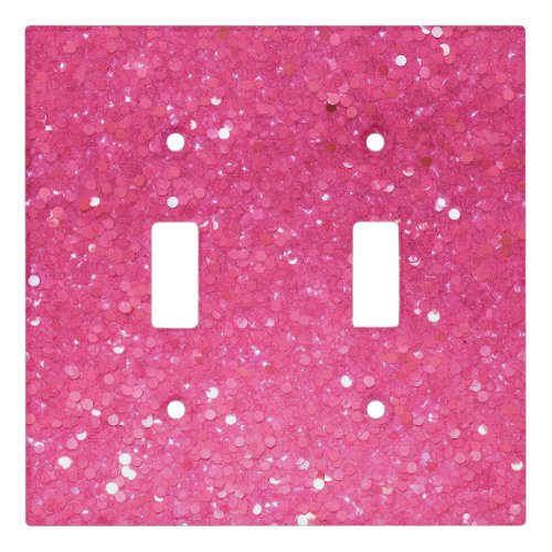 Bright Pink Glitter Light Switch Cover