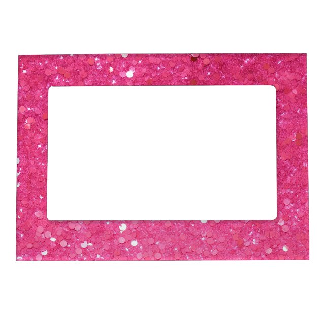 Bright Pink Glitter Magnetic Frame (Front)