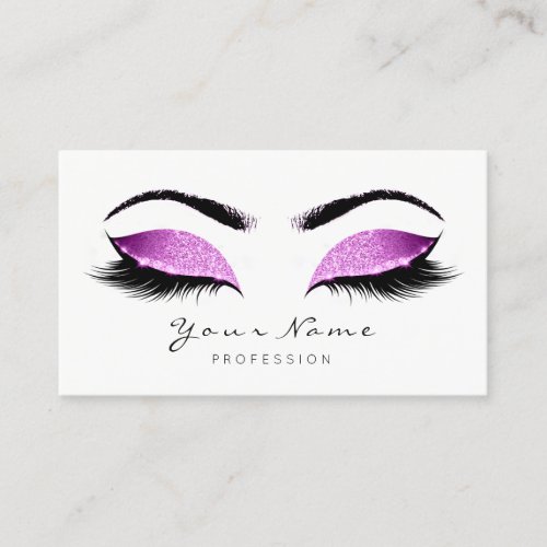 Bright Pink Glitter Makeup Artist Lash Black White Appointment Card