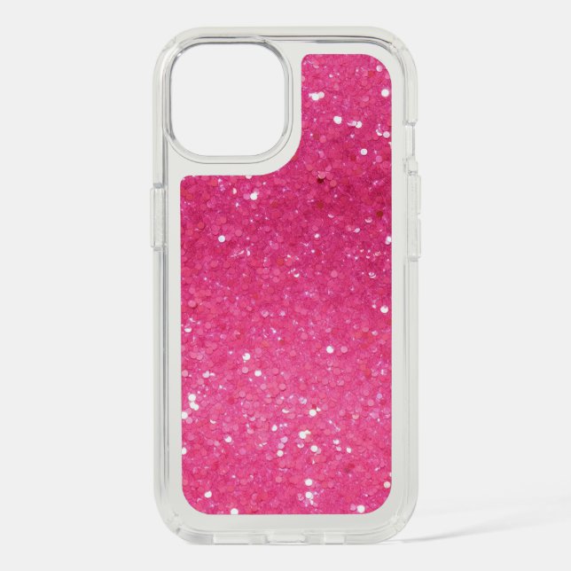 Bright Pink Glitter Speck iPhone Case (Front)