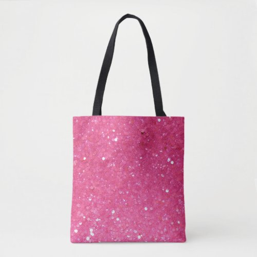 Bright Pink Glitter Tote Bag
