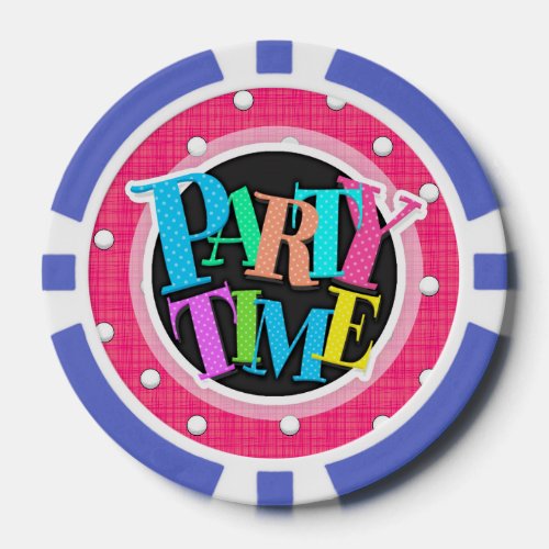 Bright Pink Golf Ball Pattern Poker Chips