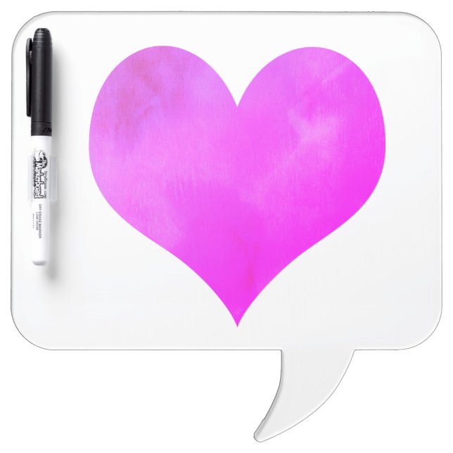 Bright Pink Heart Dry Erase Board (Front)