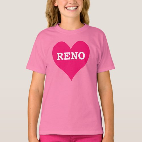 Bright Pink Heart Reno T_Shirt