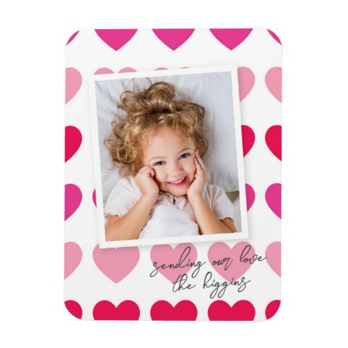 Bright Pink Hearts Photo Valentines Day Holiday C Magnet
