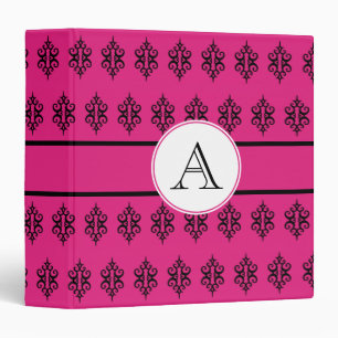 Bright Pink Lace Monogram Binder